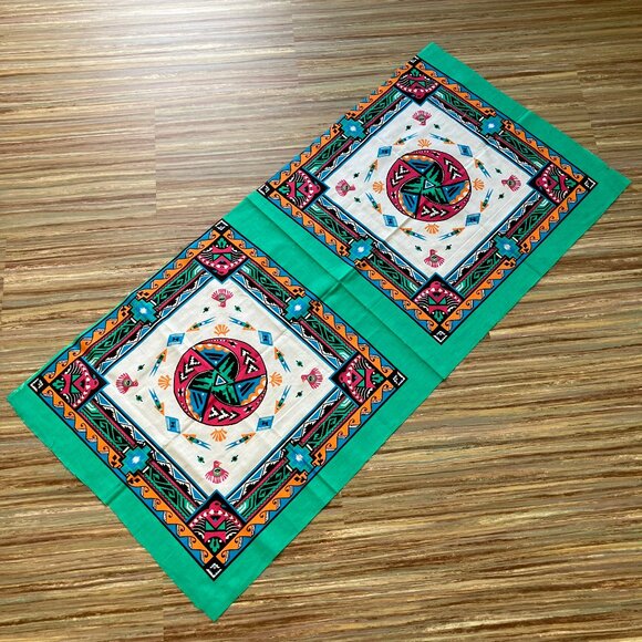 Wamcraft Thunderbird Bandana Fabric Southwestern Print Vintage Unsewn Cloth - Picture 2 of 4
